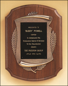 American Walnut Plaque with Antique Bronze Frame