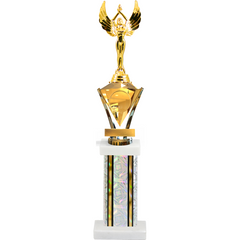Jewel Series Trophy with a square column on a marble base