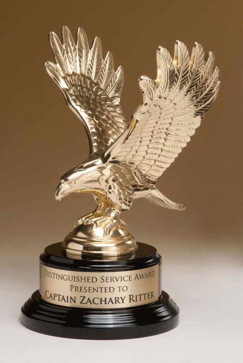 Fully Modeled Gold Finished Eagle Casting