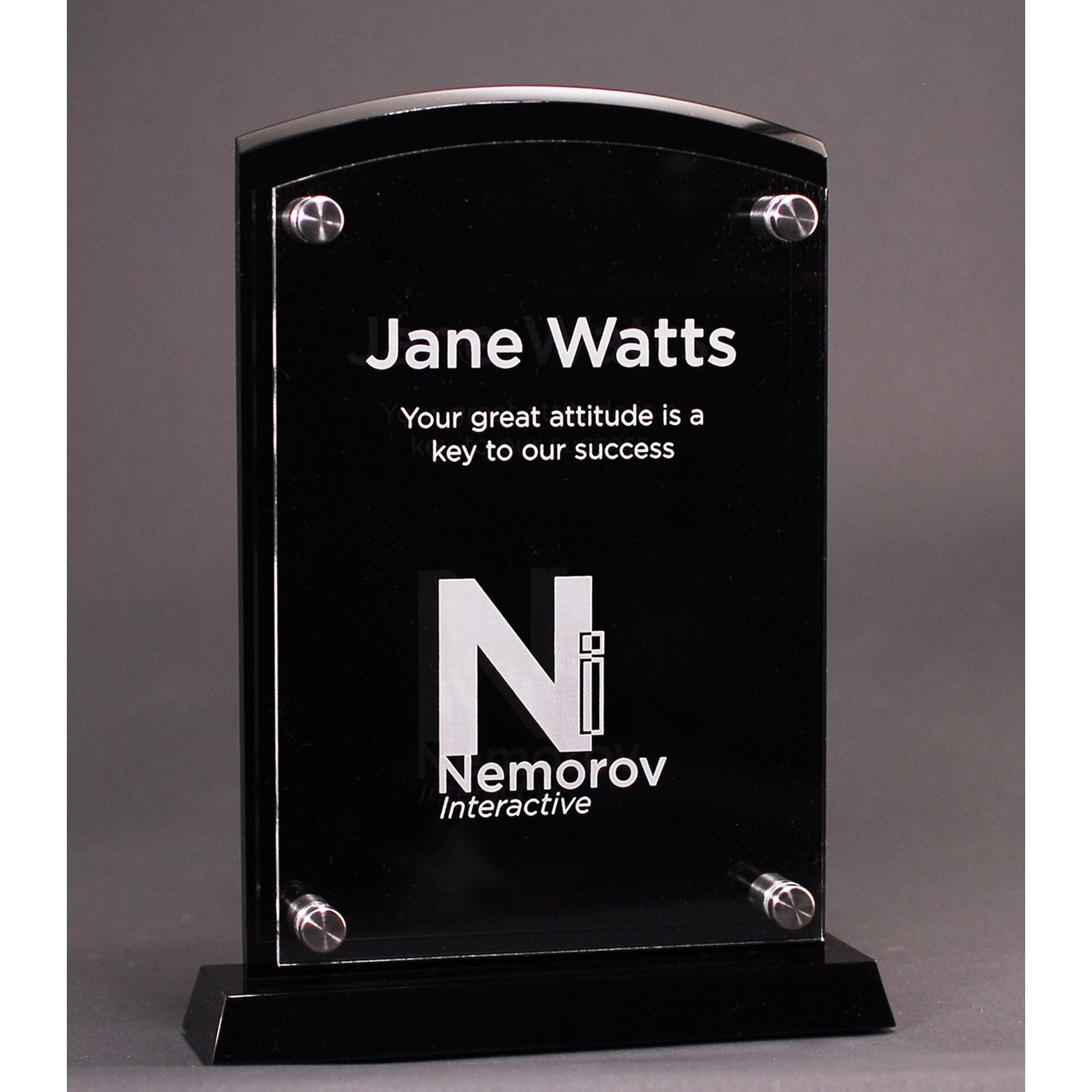 Arch Top Black Ebony and Acrylic Stand-Out Billboard