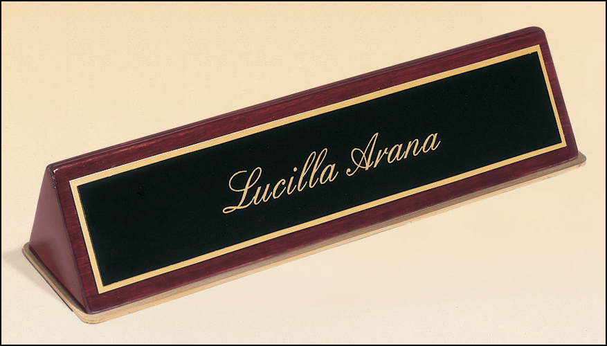 Rosewood Piano Finish Nameplate