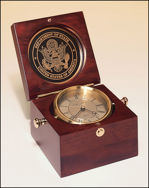 Captain"™s Clock Hand-rubbed Rich Mahogany Finish