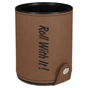 Laserable Leatherette Dice Cup with 5 Dice