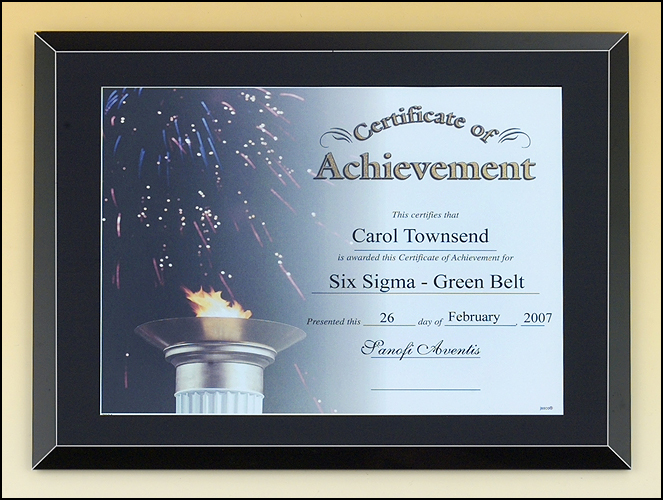 Black Glass Certificate Plaque