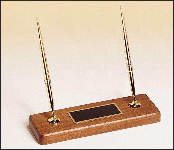 American Walnut Desk Set with Two Pens