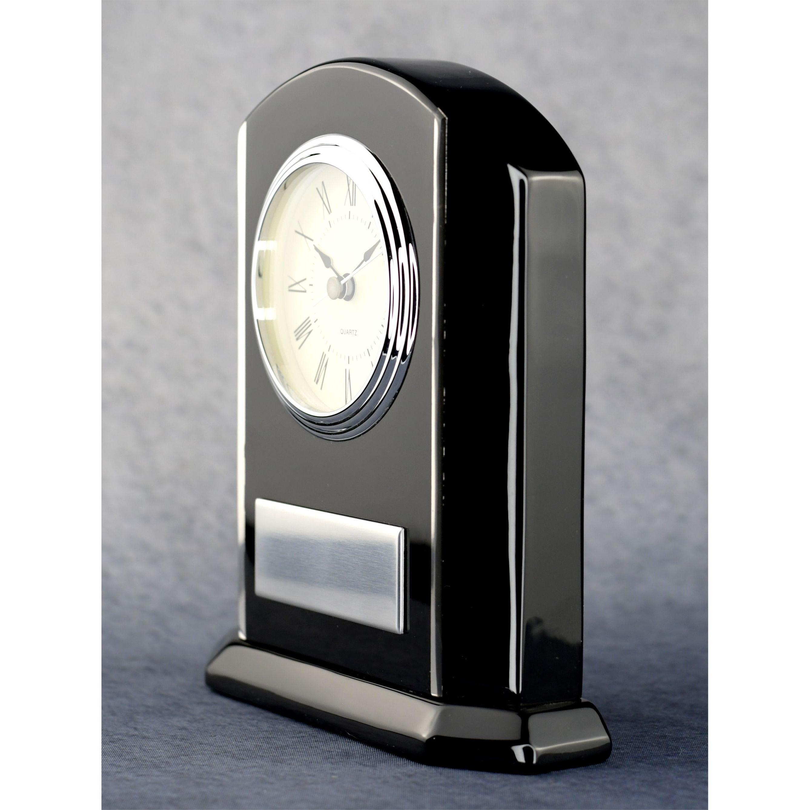 Arched Black Piano Clock