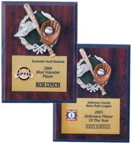 New Baseball Theme Full Color Resin  Award Plaque