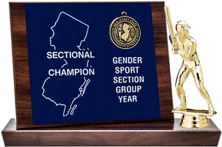 Baseball Sectional Champion Award, Cherry Finish Styled Replica