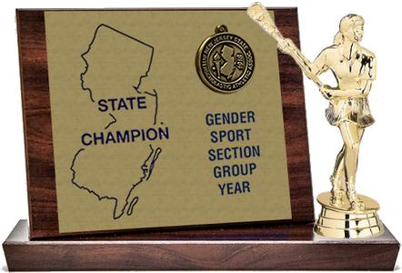 Lacrosse State Champion Award, Cherry Finish Styled Replica