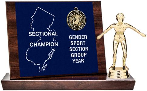 Swimming Sectional Champion Award, Cherry Finish Styled Replica