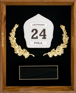 Shadow Box Plaque with Single Fire Badge