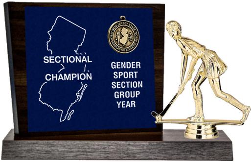 Field Hockey Sectional Champion Award, Walnut Styled Replica