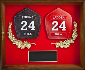 Shadow Box Plaque with Dual Fire Badge