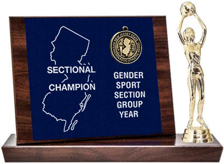 Basketball Sectional Champion Award, Cherry Finish Styled Replica