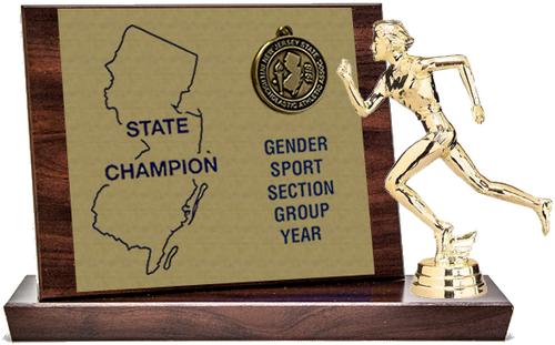 Winter Track State Champion Award, Cherry Finish Styled Replica