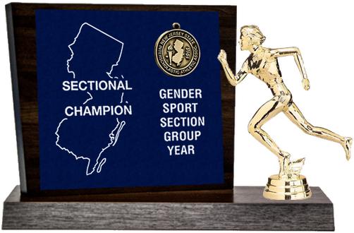 Winter Track Sectional Champion Award, Walnut Styled Replica