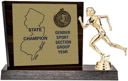 Winter Track State Champion Award, Walnut Styled Replica