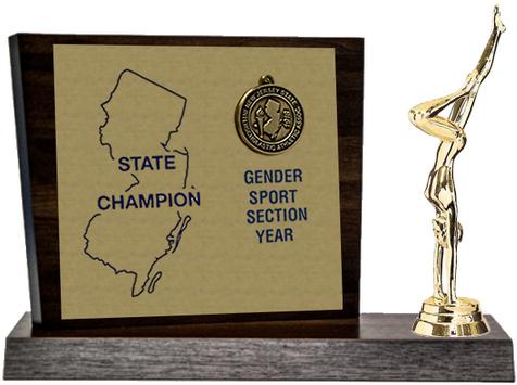 Gymnastics State Champion Award, Walnut Styled Replica