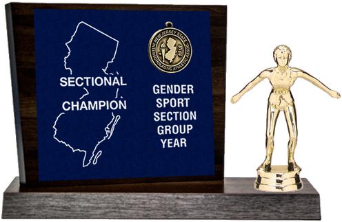 Swimming Sectional Champion Award, Walnut Styled Replica