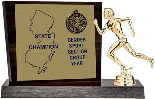 Cross Country State Champion Award, Walnut Styled Replica