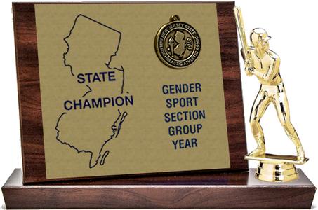 Baseball State Champion Award, Cherry Finish Styled Replica