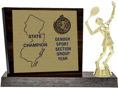 Tennis State Champion Award, Walnut Styled Replica