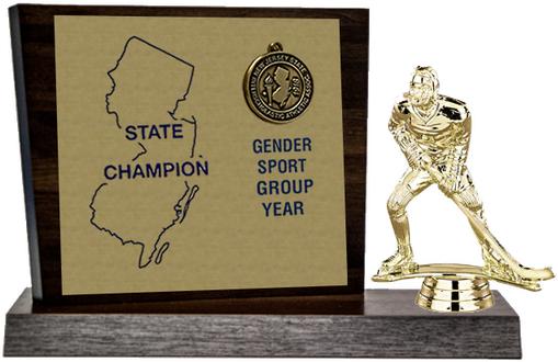 Ice Hockey State Champion Award, Walnut Styled Replica