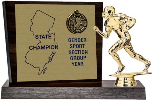 Football State Champion Award, Walnut Styled Replica