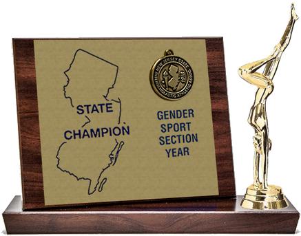 Gymnastics State Champion Award, Cherry Finish Styled Replica