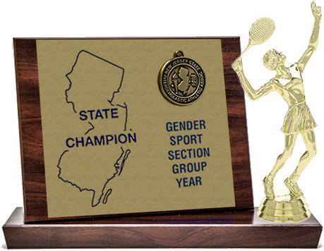 Tennis State Champion Award, Cherry Finish Styled Replica