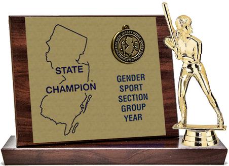 Softball State Champion Award, Cherry Finish Styled Replica